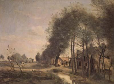 Jean Baptiste Camille  Corot La route de Sin-le-Noble (mk11) oil painting picture
